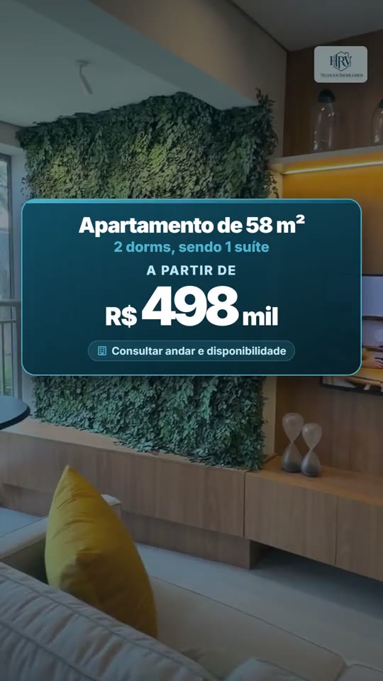 Capa de Reel: apartamento decorado de 58 m²