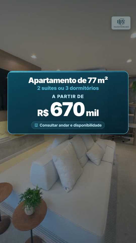 Capa de Reel: apartamento decorado de 77 m²