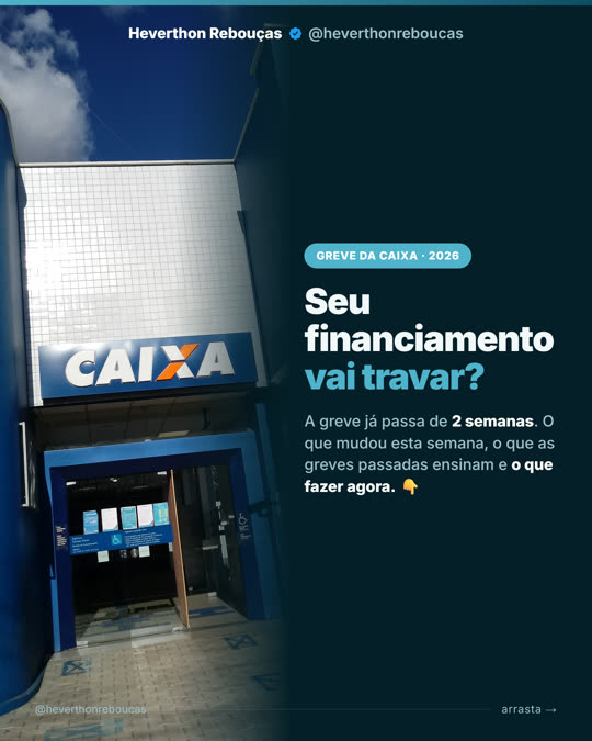 Capa de carrossel sobre a greve da Caixa
